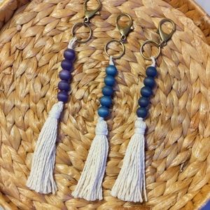 1- tassel beaded boho keychain